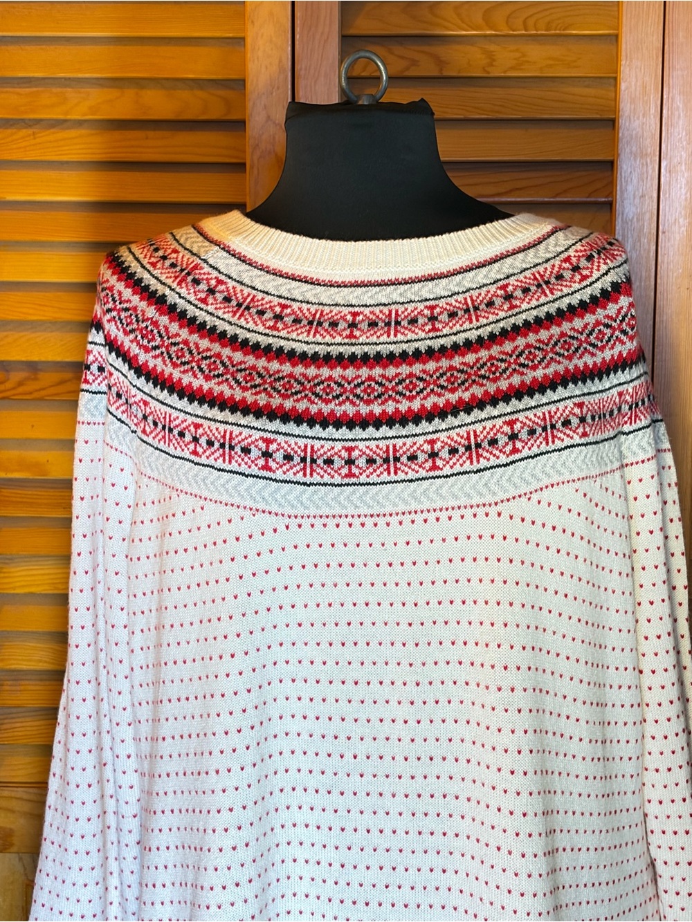 Talbots Plus Fair Isle Sweater Womens 1X XL Wool Blend Nordic Winter Apres Ski